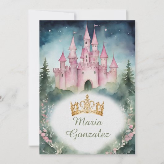 Stofrinke jurk bos prinses 15 Quinceañera Kaart (Achterkant)