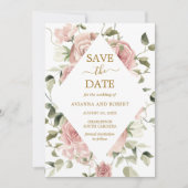 Stofrinke Roos Bloem Foto Save The Date (Voorkant)