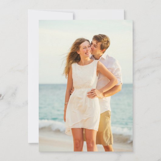 Stofrinke Roos Bloem Foto Save The Date (Achterkant)