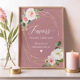 Stofrinke Roze Blos Florale Favorietjes, neem er e Poster