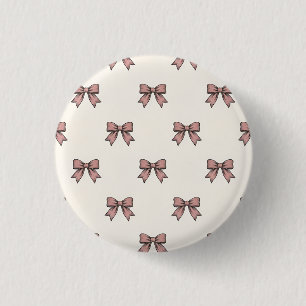 Stofrinke Roze Lint Strikken Coquette Verjaardagsf Ronde Button 3,2 Cm