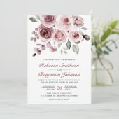 Stofrinke Rozen Foto QR Code Trouwen Kaart (Staand voorkant)