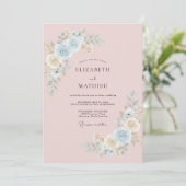 Stofrinke Whimsical Waterverf Bruiloft Kaart (Staand voorkant)