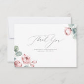 Stofris bloemige elegante kleine dankjewel bedankkaart (Voorkant)