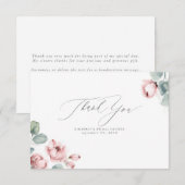 Stofris bloemige elegante kleine dankjewel bedankkaart (Voorkant / Achterkant)