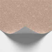 Stofris Diep Roze Witte Bloemen Bruidsdouche Cadeaupapier (Hoek)