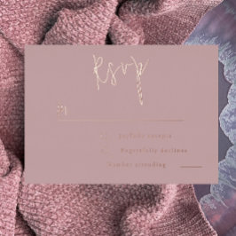 Stofris Gold Roze Trouw-, Bruidsfeest RSVP Folie Uitnodiging