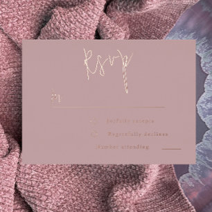 Stofris Gold Roze Trouw-, Bruidsfeest RSVP Folie Uitnodiging