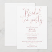 Stofris roze elegante bruiloft theeparty shower kaart (Voorkant / Achterkant)