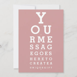 Stofris Roze Oogtest Aangepaste Boodschap Kaart
