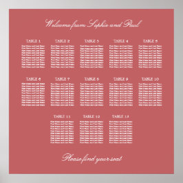 Stofris Roze Roze 13 Tafel Stoelenkaart Poster