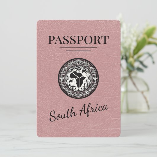 Stofris Zuid-Afrika Paspoort Save The Date (Staand voorkant)