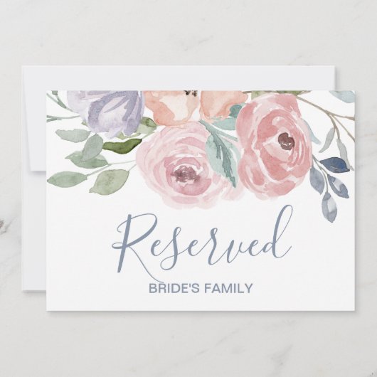 Stofrond bloemen bruiloft gereserveerd bord kaart (Achterkant)