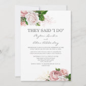 Stofrond Roze Bloem Wit Wegloopreceptie Kaart (Voorkant)