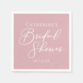 Stofrond roze bruidsdouche gepersonaliseerd servet (Voorkant)