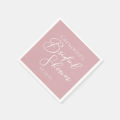 Stofrond roze bruidsdouche gepersonaliseerd servet (Hoek)