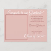 Stofronde Blush Roze Afstudeeruitnodiging Briefkaart (Voorkant)