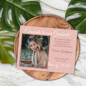 Stofronde Blush Roze Afstudeeruitnodiging Briefkaart