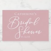 Stofrós roze bruidsdouche Persoonlijke mini Sparkling Wijnetiket (Enkel label)