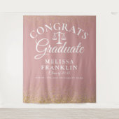 Stofróze afstudeerfoto-achtergrond voor rechtenfac wandkleed (Voorkant)