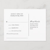 Stofróze bloemhart script liedverzoek RSVP Uitnodiging Briefkaart (Achterkant)