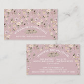 Stofroze bloempatroon Botanische Baby Sitter Visitekaartje (Voorkant / Achterkant)