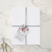 Stofróze bruiloftsfeest bloemige favor cadeaulabel (Met Touw)