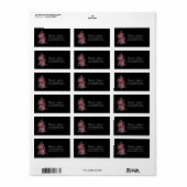 Stofroze Burgundy Trouw Retouradres Sticker (Full Sheet)
