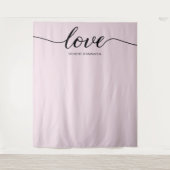 Stofroze Elegante Liefdesschrift Trouw achtergrond Wandkleed (Voorkant)