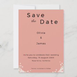 Stofroze Elegante Minimalistische Gefluisterde Blo Save The Date