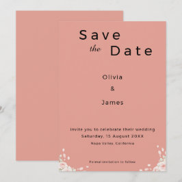 Stofroze Elegante Minimalistische Gefluisterde Blo Save The Date