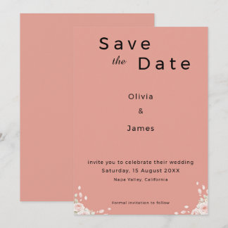 Stofroze Elegante Minimalistische Gefluisterde Blo Save The Date