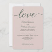 Stofroze en groene moderne liefdes-ontsnappingsrec kaart (Voorkant)