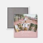 Stofroze foto-collage Huwelijkscadeau op maat Magneet (Voorkant / Achterkant)