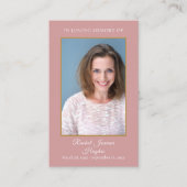 Stofróze Foto Rouw Herdenkings Gebedskaarten Visitekaartje (Voorkant)