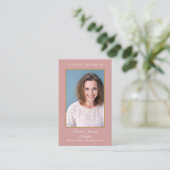 Stofróze Foto Rouw Herdenkings Gebedskaarten Visitekaartje (Staand voorkant)