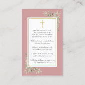 Stofróze Foto Rouw Herdenkings Gebedskaarten Visitekaartje (Achterkant)