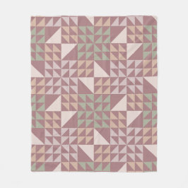 Stofroze Geometrisch Quiltpatroon Fleece Deken