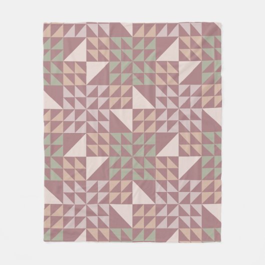 Stofroze Geometrisch Quiltpatroon Fleece Deken (Voorkant)