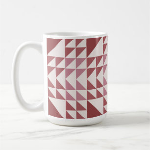 Stofroze geometrisch quiltpatroon koffiemok