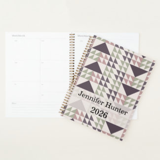 Stofroze Geometrisch Quiltpatroon Planner