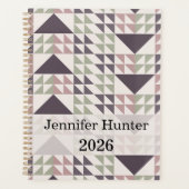 Stofroze Geometrisch Quiltpatroon Planner (Voorkant)