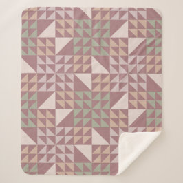 Stofroze Geometrisch Quiltpatroon Sherpa Deken