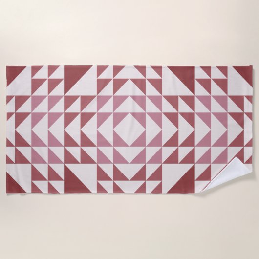 Stofroze Geometrisch Quiltpatroon Strandlaken (Voorkant)