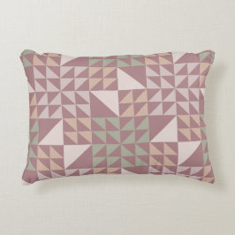 Stofroze geometrisch quiltpatroon werpkussen accent kussen