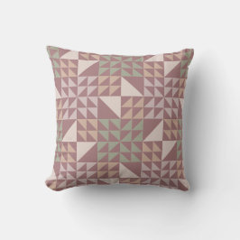 Stofroze geometrisch quiltpatroon werpkussen kussen