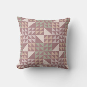Stofroze geometrisch quiltpatroon werpkussen kussen