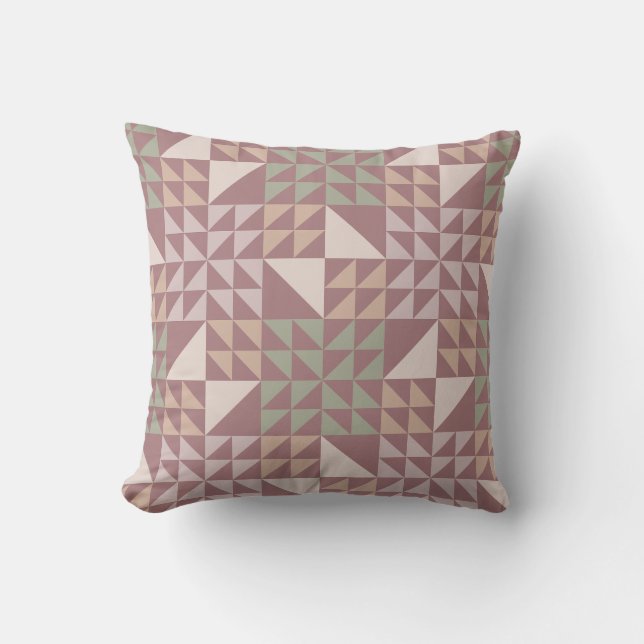 Stofroze geometrisch quiltpatroon werpkussen kussen (Voorkant)