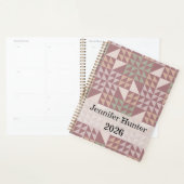 Stofroze geometrische quiltpatroon planner (Display)