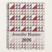 Stofroze geometrische quiltpatroon planner (Voorkant)